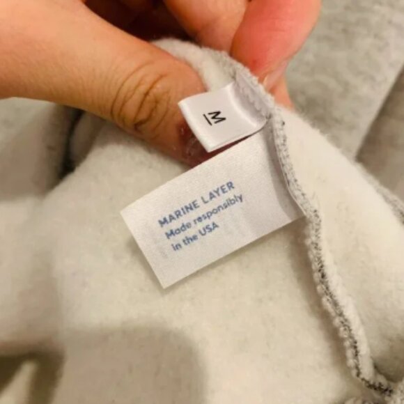 New with Tags Marine Layer Men's Heather Grey Sherpa Crew Pullover Small - Picture 7 of 7